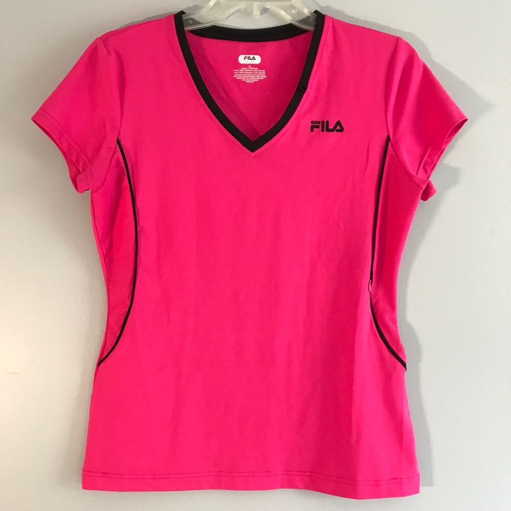 FILA Hot Pink Sport Shirt Short Sleeve M